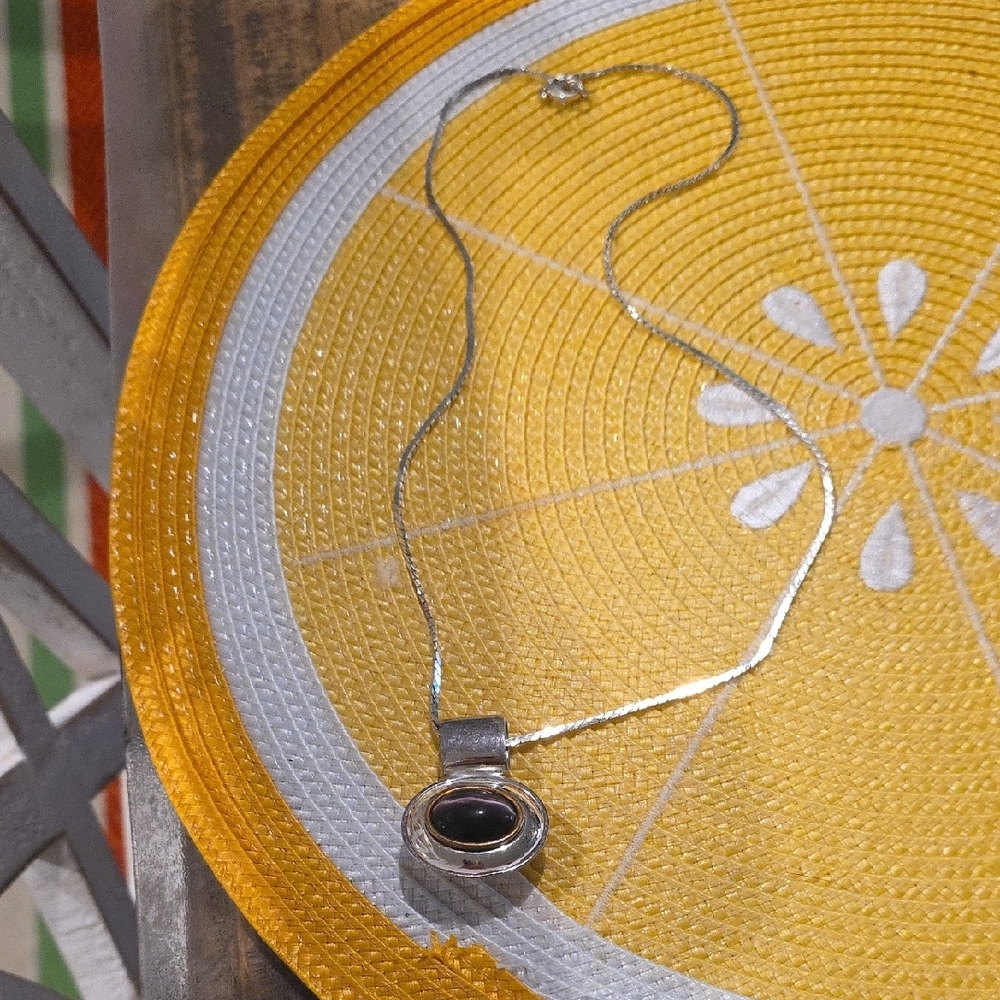 Elegant Silver Necklace with Reversible Pendant